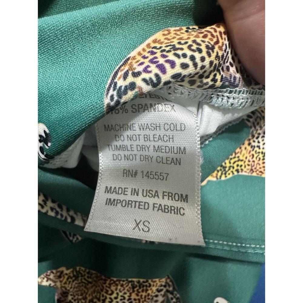 Katie Kime Leopard Print Leggings Forest Green Size XS - Rare EUC - Picture 5 of 5